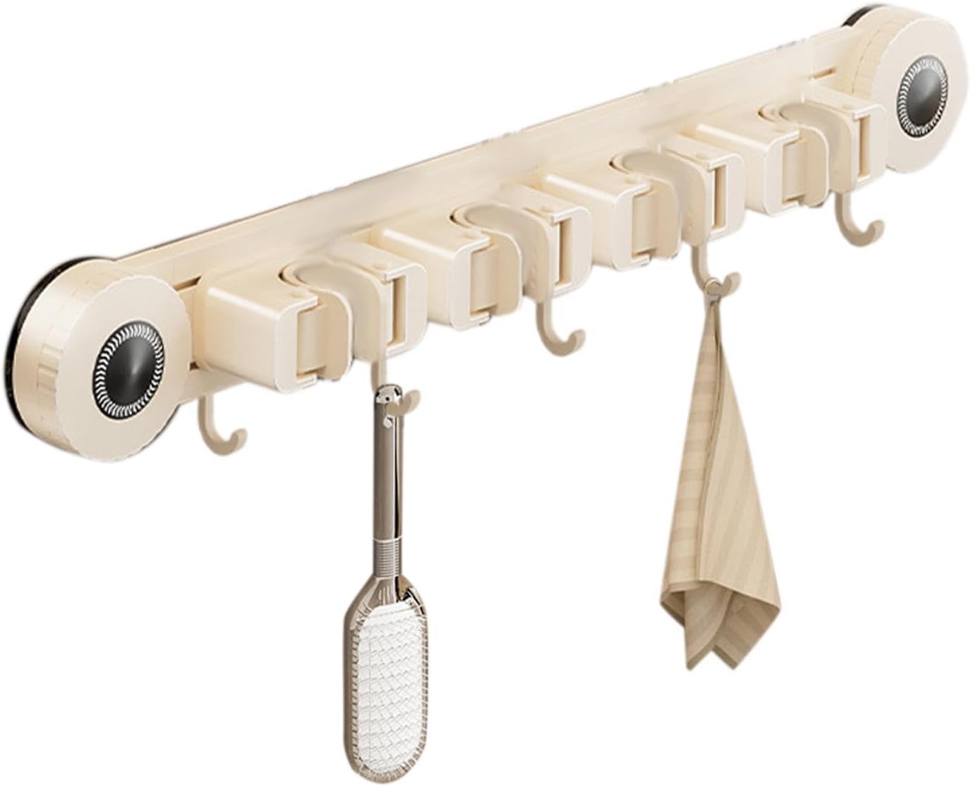 Porte-Balai - Rack Mural Utilitaire Ventouse Robuste Et Antirouille - Organisateur Mural Pour Balais Et Rangement - Pour Utilisation Intérieure Maison Dortoir Appartement Chambre Salon Et Salle De