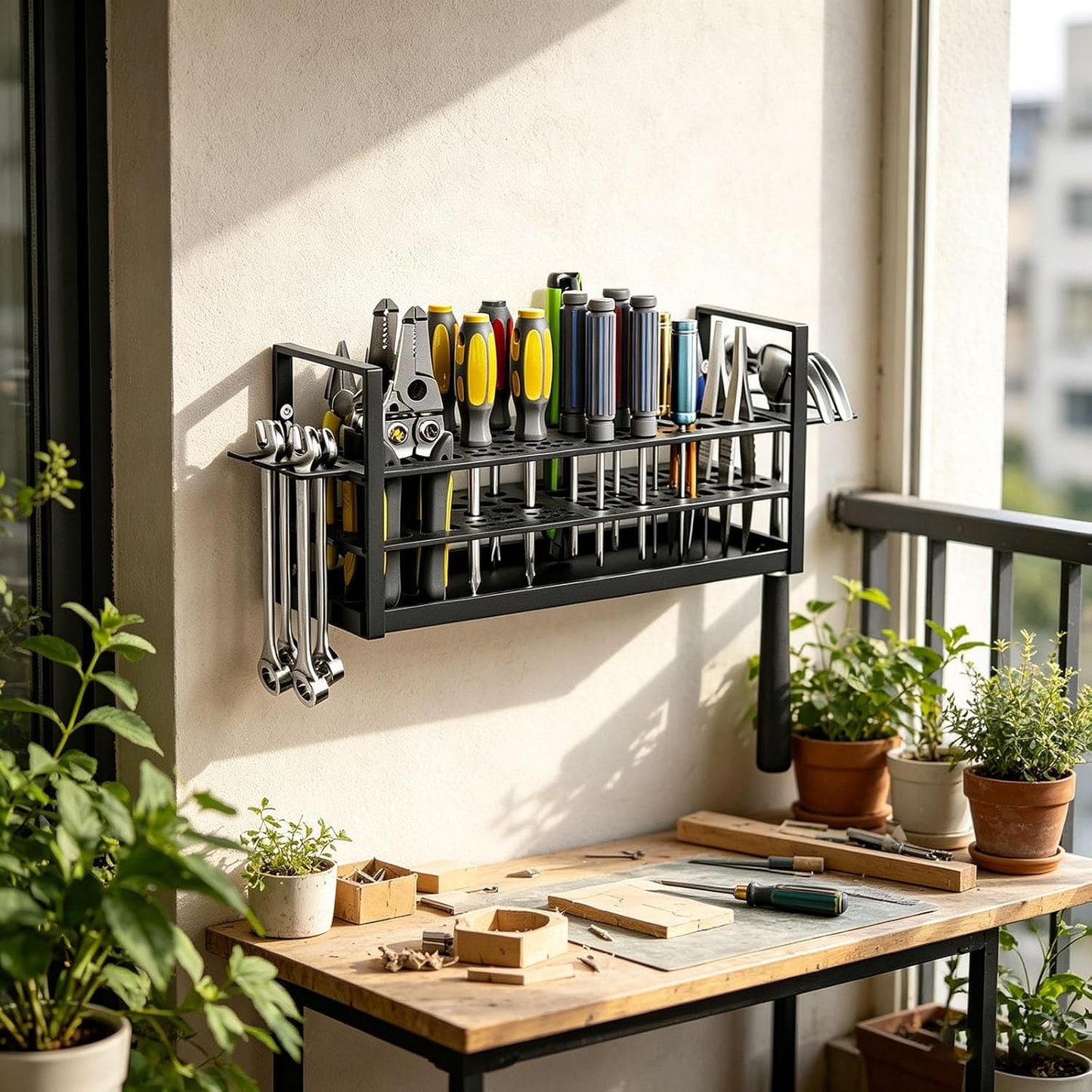 Support Mural En Métal Pour Outils - Capacité De 20 Kg - Pour La Maison, Le Garage - Planificateur D'outils Industriels