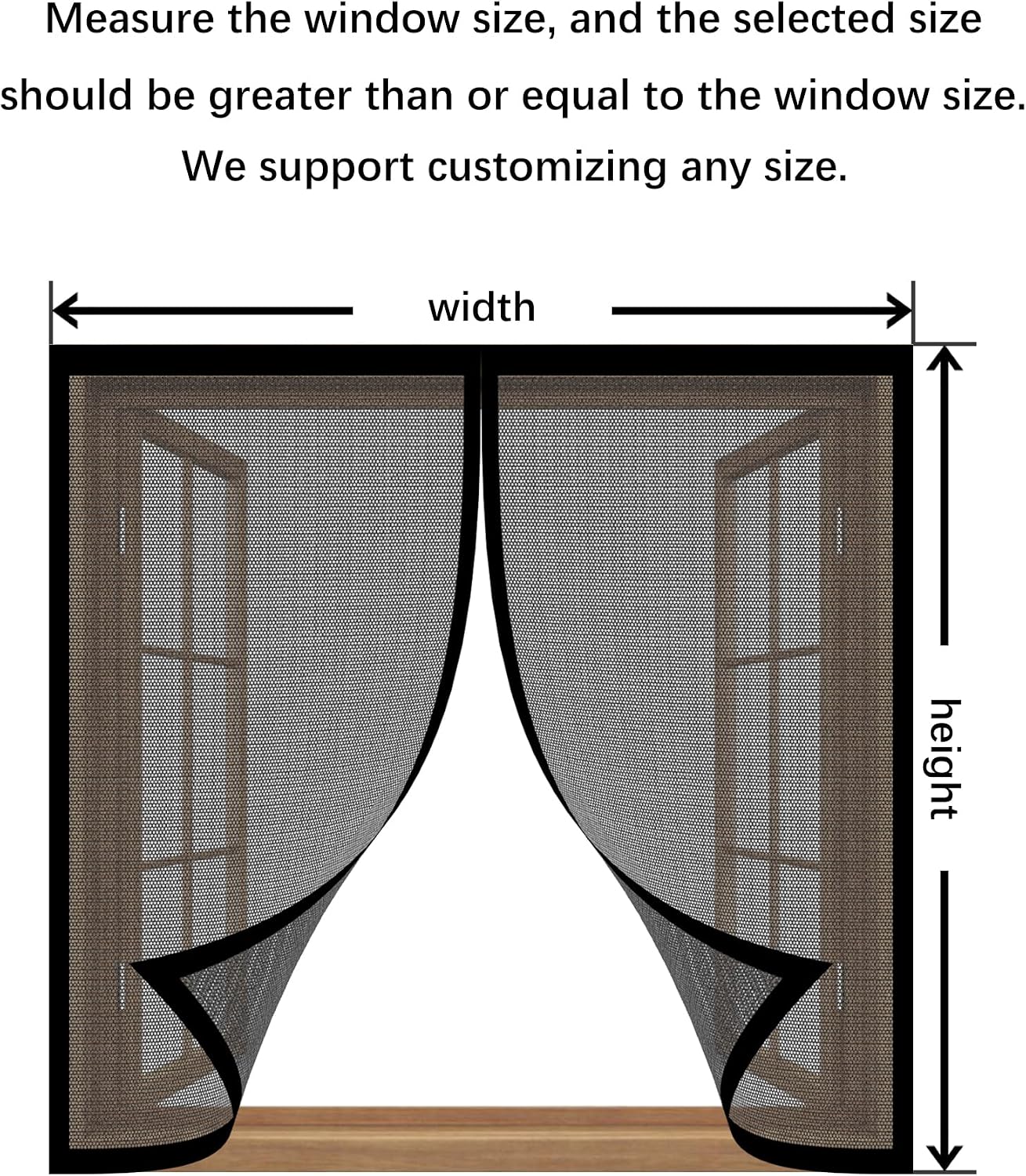 Window Mosquito Net 149 X 107 Cm Anti-Mosquito Self Adhesive Breathable Curtain Mesh Ultra Thin Mesh For Window Patio Doors, Black