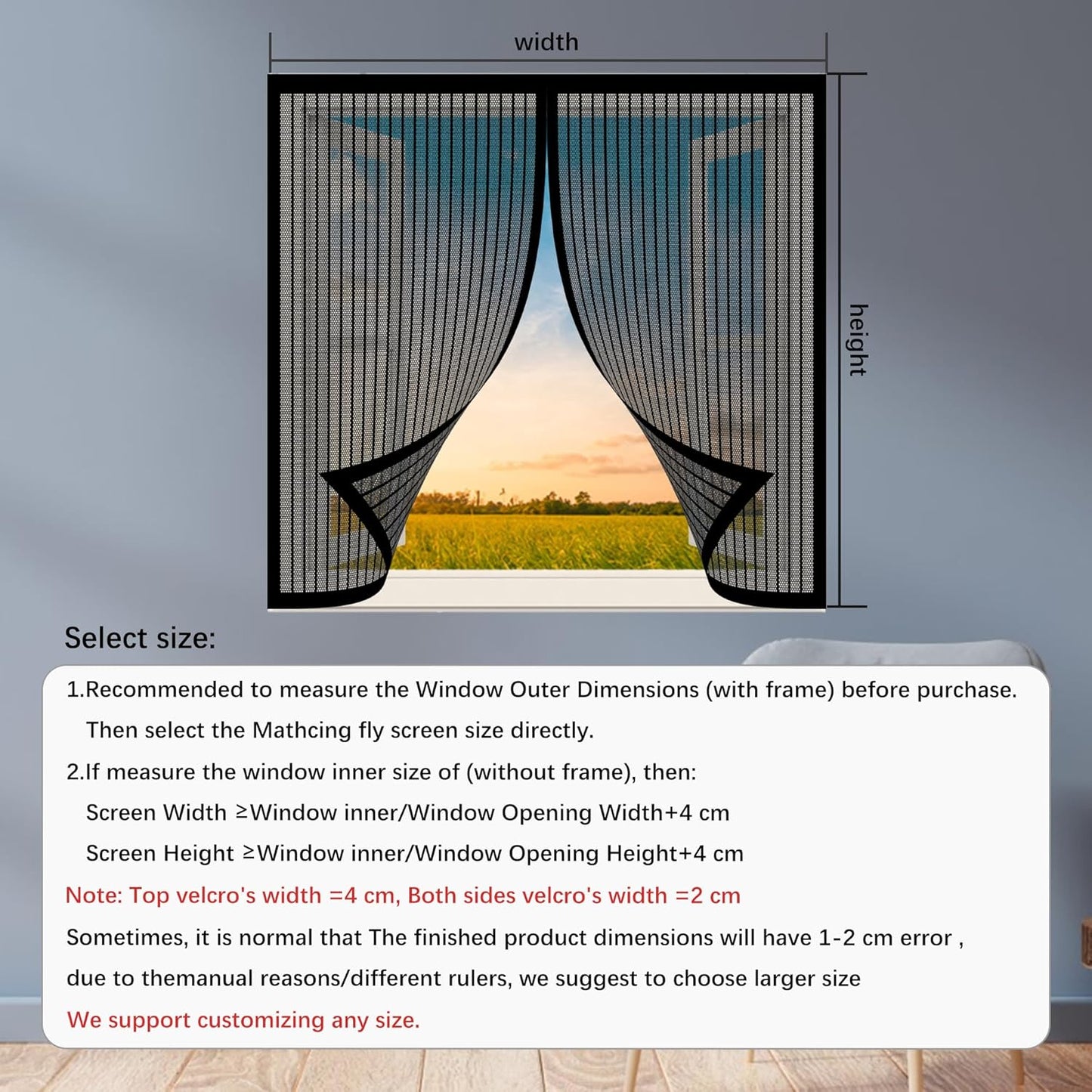 Magnetic Fly Screen For Door Window 97 X 130 Cm Ultra Fine Mesh Breathable Ultra Thin Mesh For Balcony Door Window Camper Van White