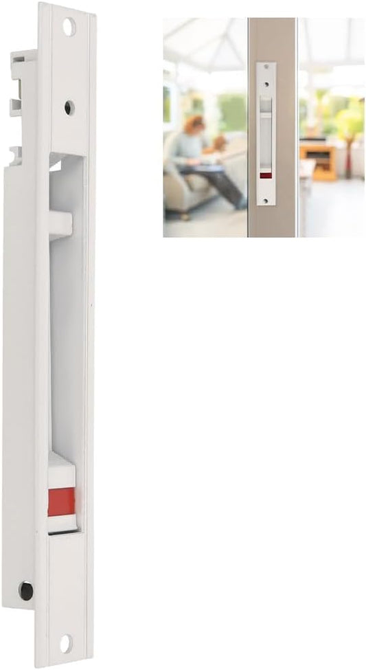  Amig - Recessed Lock For Windows And Sliding Doors In Aluminium - Recessed Hook Lock - Dimensions: 174 X 23 Mm - Colour White - Square Edge - Installation With Screws