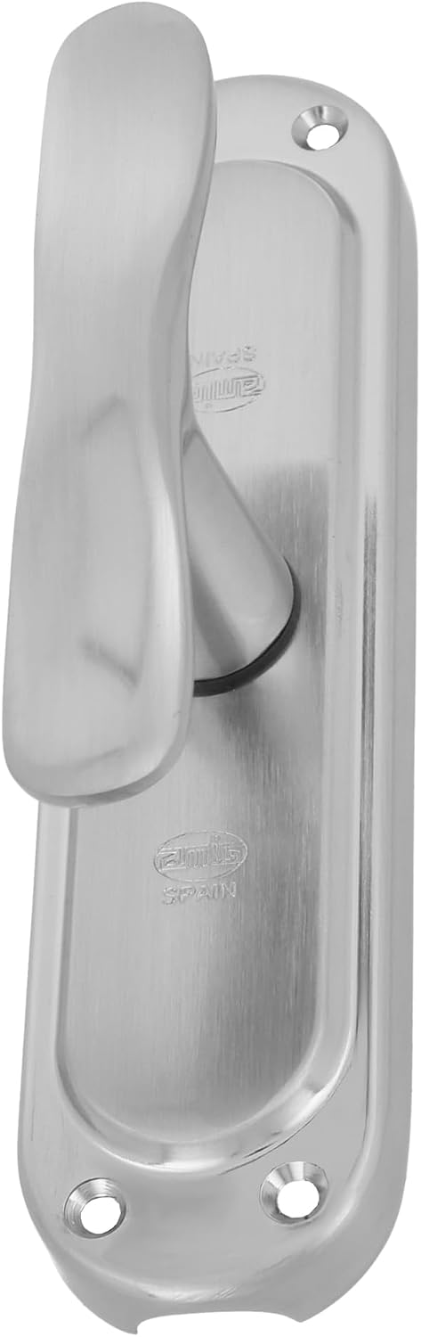  Amig - Falleba Pour Fenêtre | Acier Fini Chromé Mat | Fermeture De Sécurité Avec Poignée | Comprend 5 Supports | Dimensions : 164 X 41 Mm