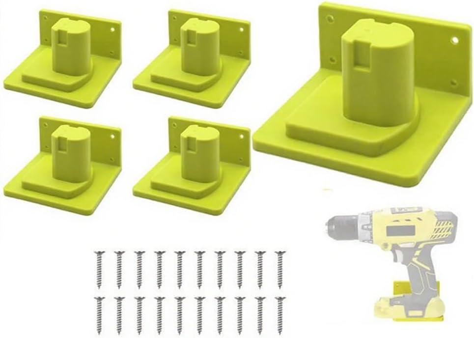  Support Mural Pour Outils électriques 18 V – Support De Suspension De Base De Batterie Avec Vis – Support De Rangement Durable En Plastique ABS Pour Garage Atelier – Vert (lot De 3/5/12) (lot De 12)