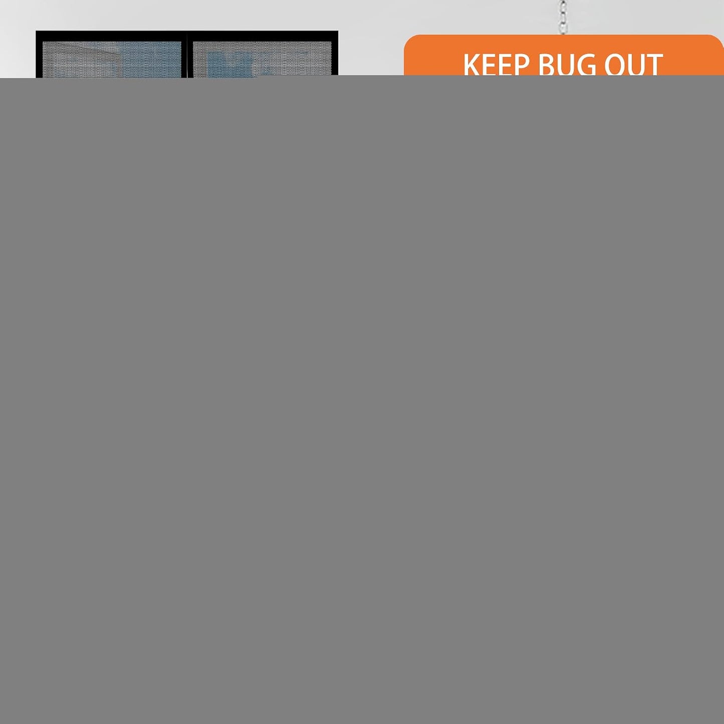  Insect Screen Window 152 X 119 Cm Anti-Mosquito Automatic Closed Door Curtain, No Drilling For Sliding Windows, White