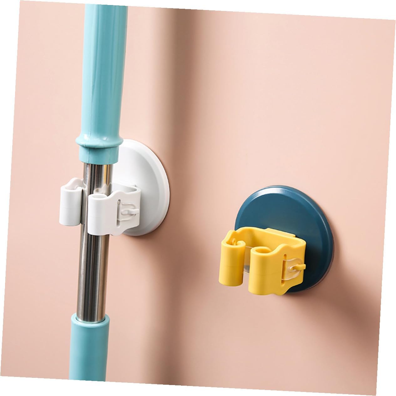  Toyvian Porte-Balai Mural 3 Pièces En ABS, Clips Antidérapants Adhésif Sans Traces, Pour Salle De Bain Et Balcon