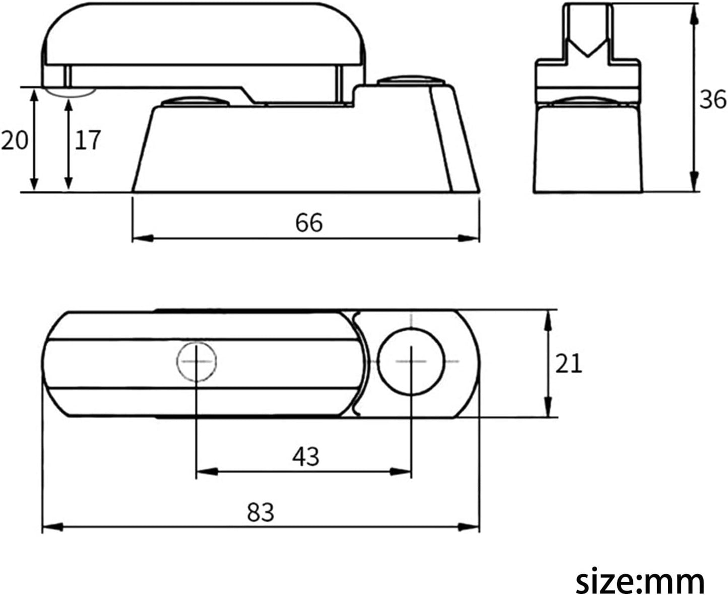  Durable Reliable Heavy Duty T Shape Lock For PVC Doors And Windows