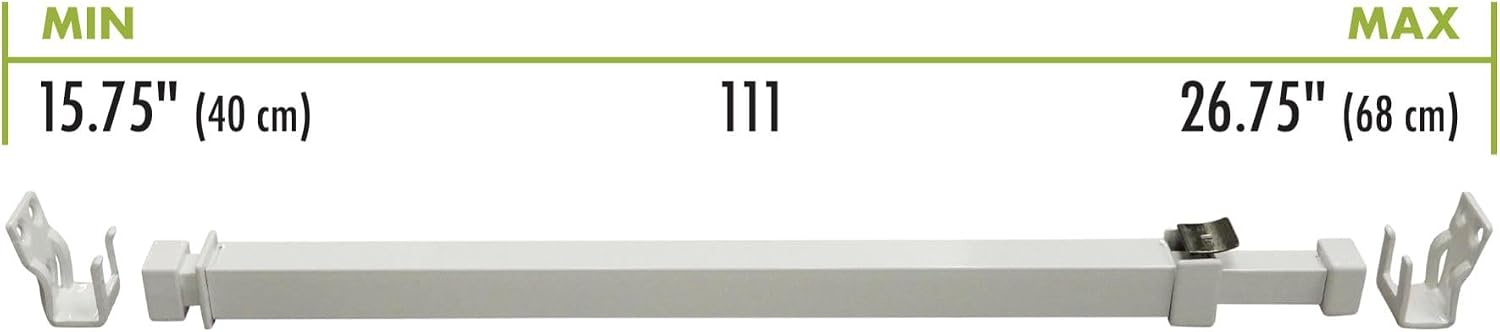  Ideal Security BK111W Adjustable Security Bar For Patio Or Window Door With Child Safety Lock, White, 40-68 Cm