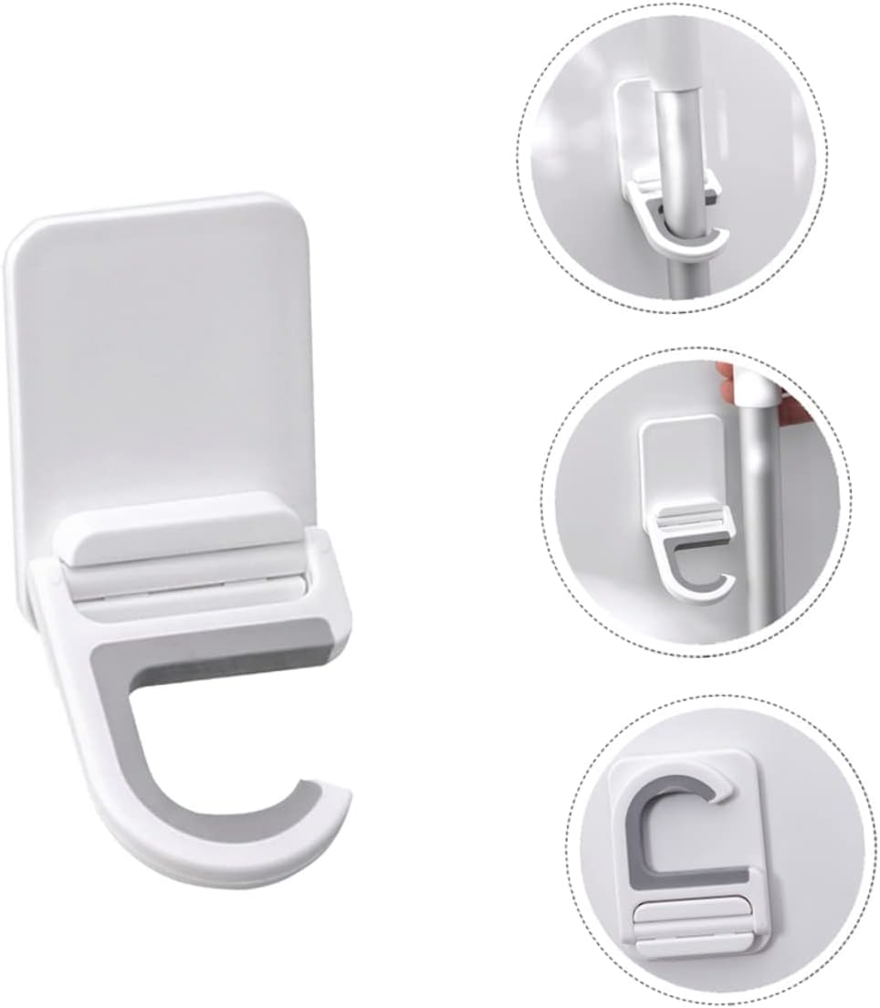  Angoily 9 Pieces Hook For Wall Mop Holder White Wall Clip Silica Gel No Punching
