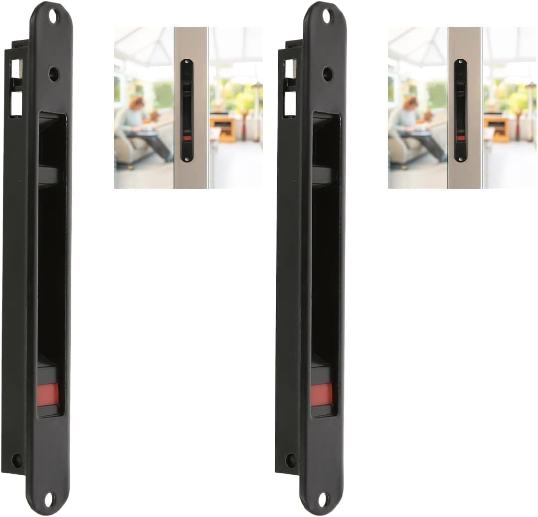  Amig - Recessed Lock For Aluminium Windows And Sliding Doors - Recessed Hook Lock - Dimensions: 174 X 23 Mm - Colour White - Rounded Edge - Installation With Screws