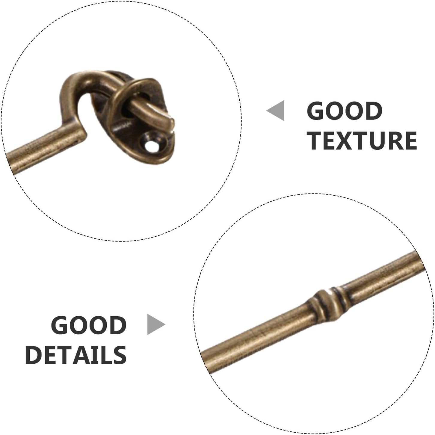  Angoily Lot De 2 Loquets à Crochet En Laiton 14 CM Verrou De Porte Intérieure Pour Fenêtres Et Portes Coulissantes Finition Bronze Ancien Verrou De Style Crochet Pour Maison Et Cabane