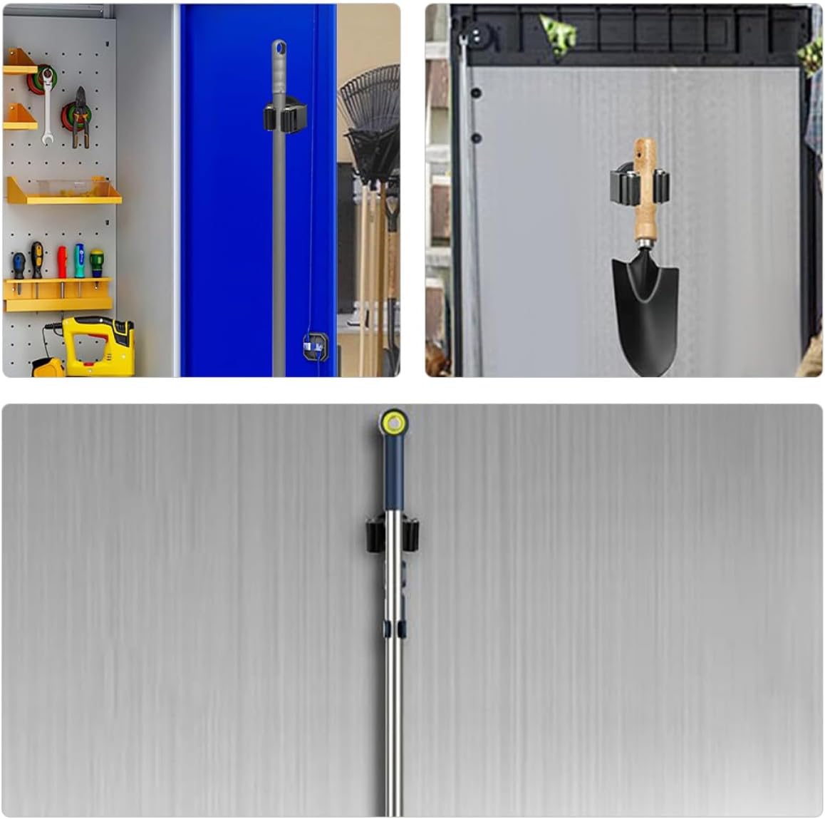  Ciieeo Support Mural Solution De Rangement Robuste Magnétique Pour Balai Et Serpillière Noir Organise Efficacement Outils De Nettoyage Pour Bureaux Et Espaces De Stockage