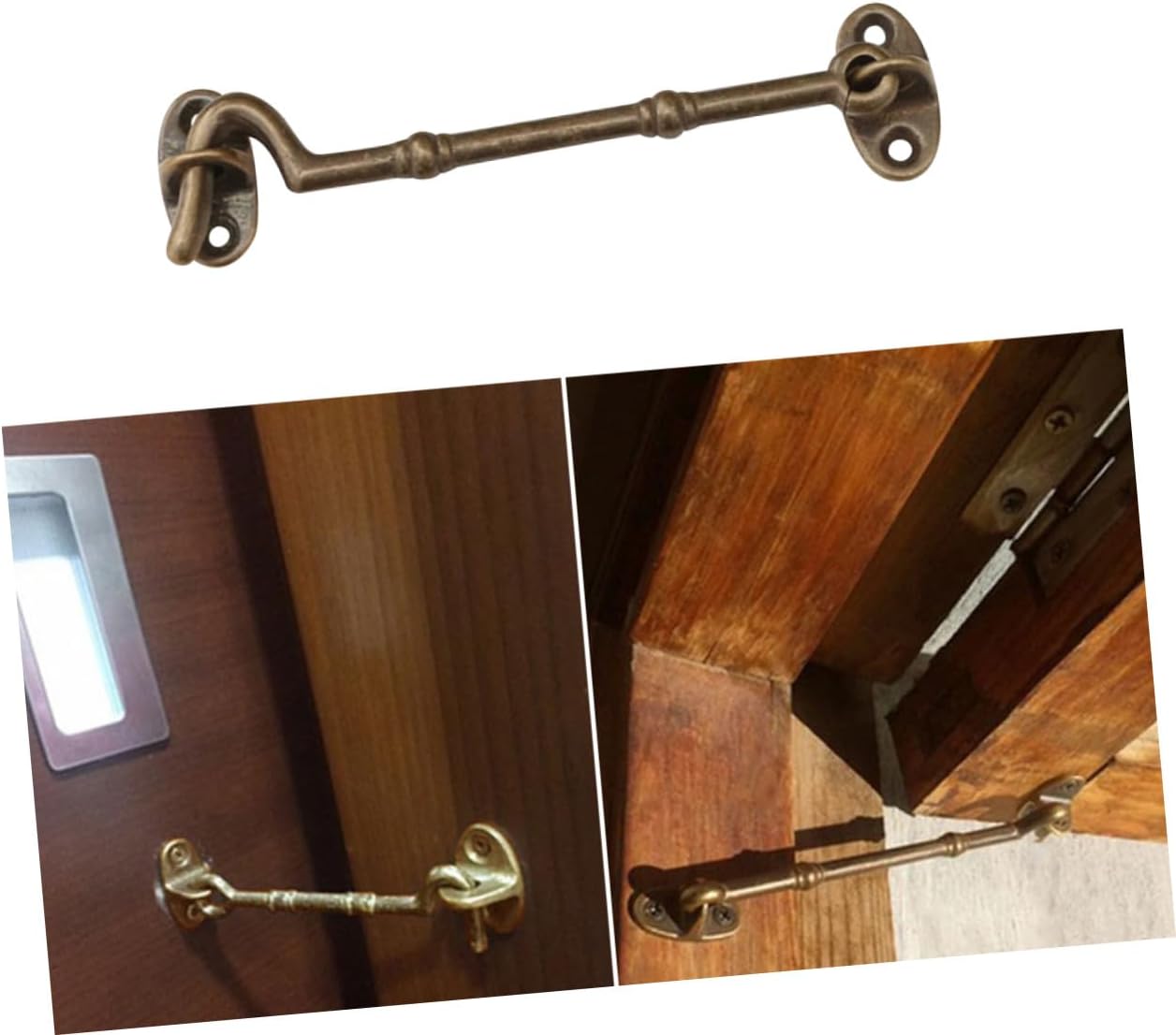  Gatuida Brass Door Hook With Screws Antique Cabin Hook For Windows And Doors Heavy Duty Closing Hardware