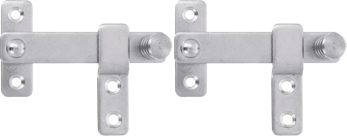  Amig - Levier De Volet Pour Portes, Fenêtres Et Volets | 80 X 46 Mm | Crochet Pour Portes, Fenêtres Et Volets | Serrure Intérieure Et Extérieure | Acier Inoxydable 18/8 Plaqué Argent Brillant