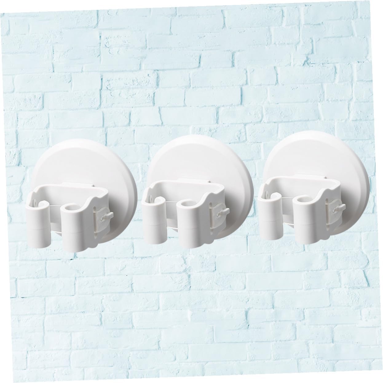  Toyvian Porte-Balai Mural 3 Pièces En ABS, Clips Antidérapants Adhésif Sans Traces, Pour Salle De Bain Et Balcon