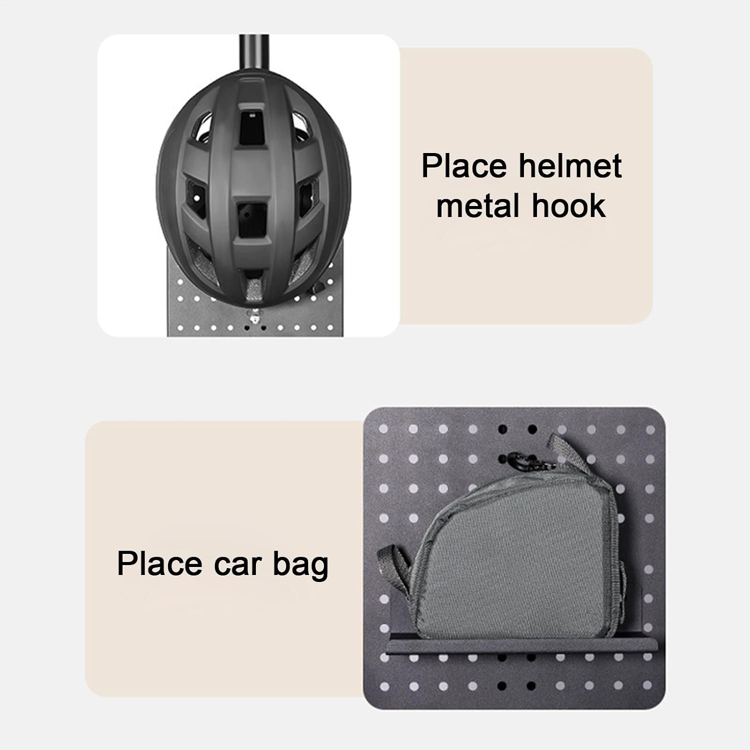  Support D'affichage Pour Panneau Perforé | Organisateur D'outils De Vélo En D'aluminium | Support Mural Pour Casque, Pour Garage, Mur, Bureau, Atelier