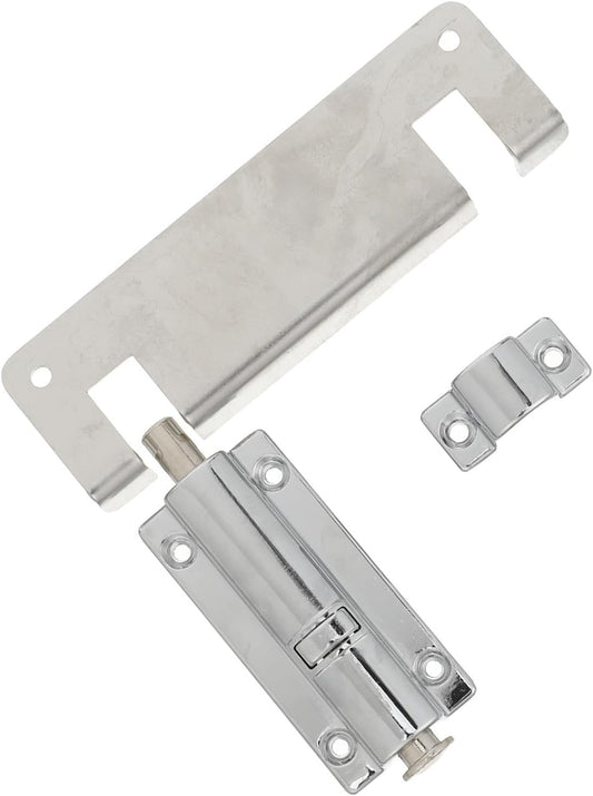  Healvian Serrure De Porte Coulissante En Acier Inoxydable Argenté, Montage Haut/bas, Design Moderne Minimaliste, Fonction Coulissante Fluide Pour Balcon Et Porte Patio