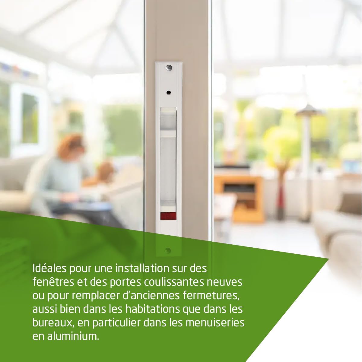  Amig - Recessed Lock For Windows And Sliding Doors In Aluminium - Recessed Hook Lock - Dimensions: 174 X 23 Mm - Colour White - Square Edge - Installation With Screws