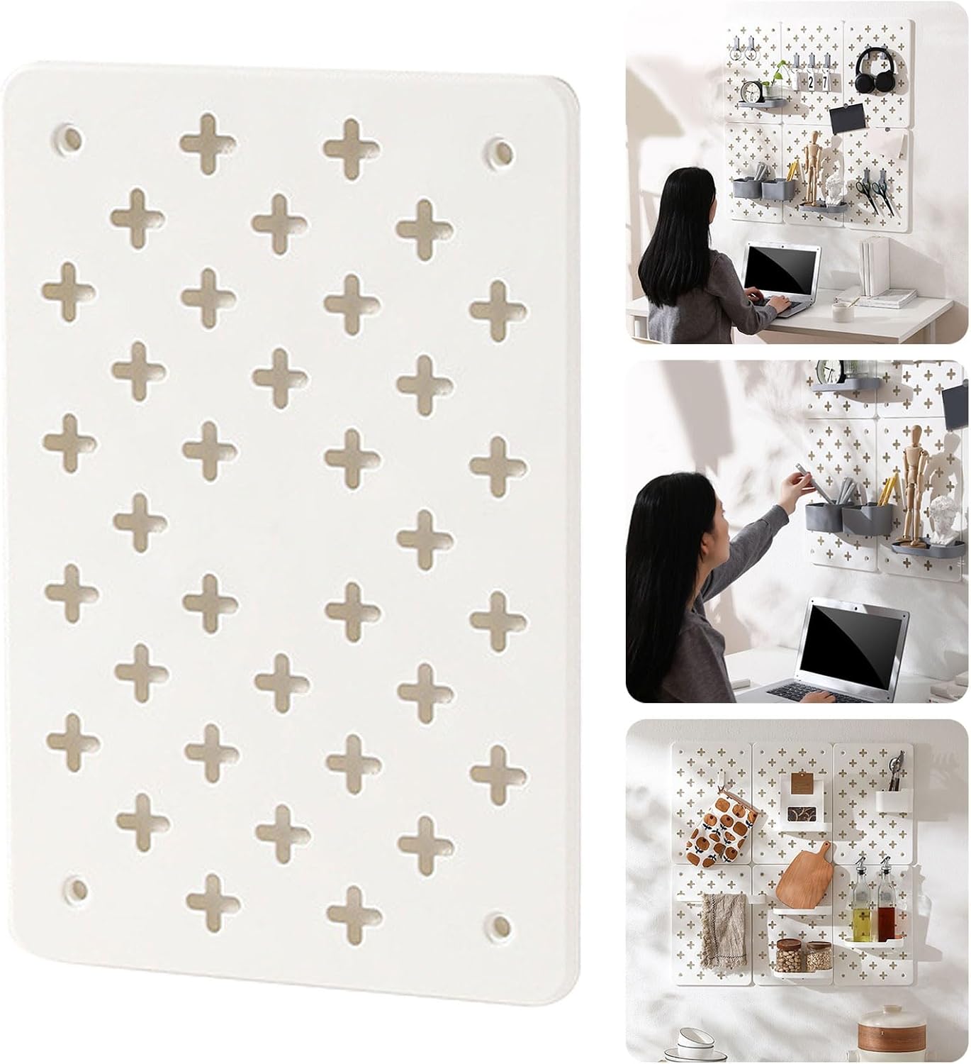  Systèmes De Rangement Muraux Robustes Et Imperméables - Étagère Extensible Pour Petits Espaces - Crochet Pour Panneau Perforé
