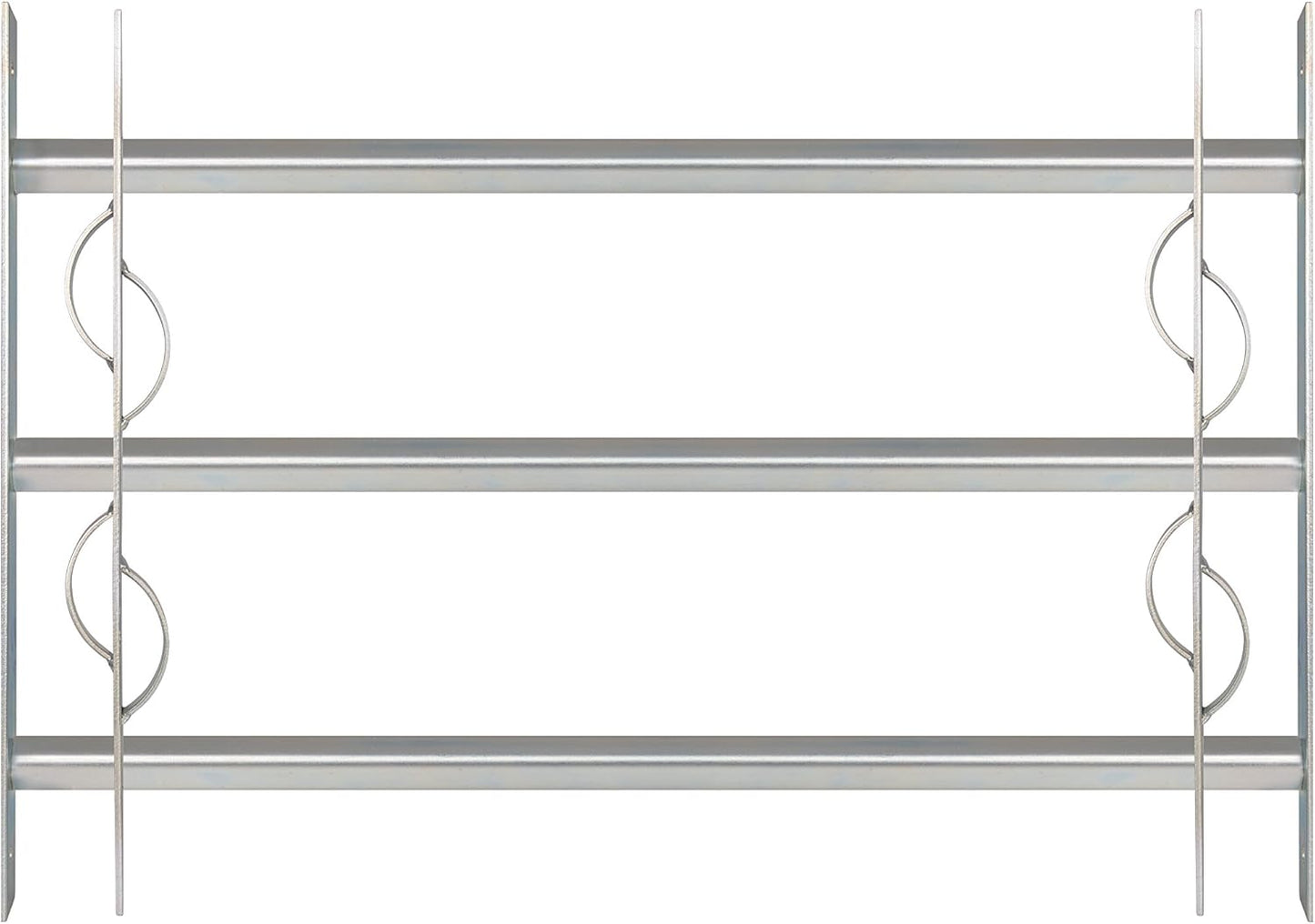  Alberts 563646 Secorino Style Window Grille | Sliding For External Windows | Burglar Protection Grille | Galvanised In Blue | 600 X 500-650 Mm
