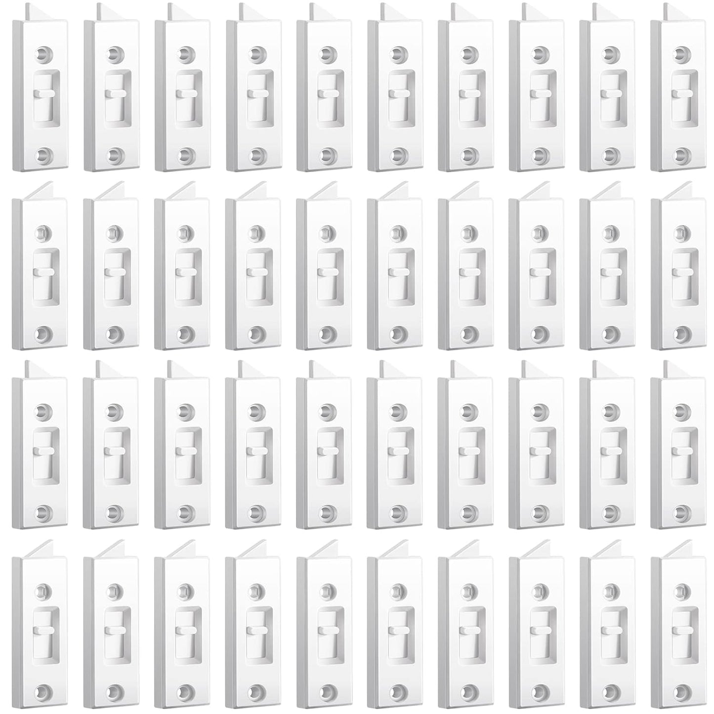  Loquet De Fenêtre Pour Pièces Et Quincaillerie De Fenêtre En Plastique, à Ressort, Espacement Central Des Trous De 5,1 Cm (blanc, 40 Pièces)