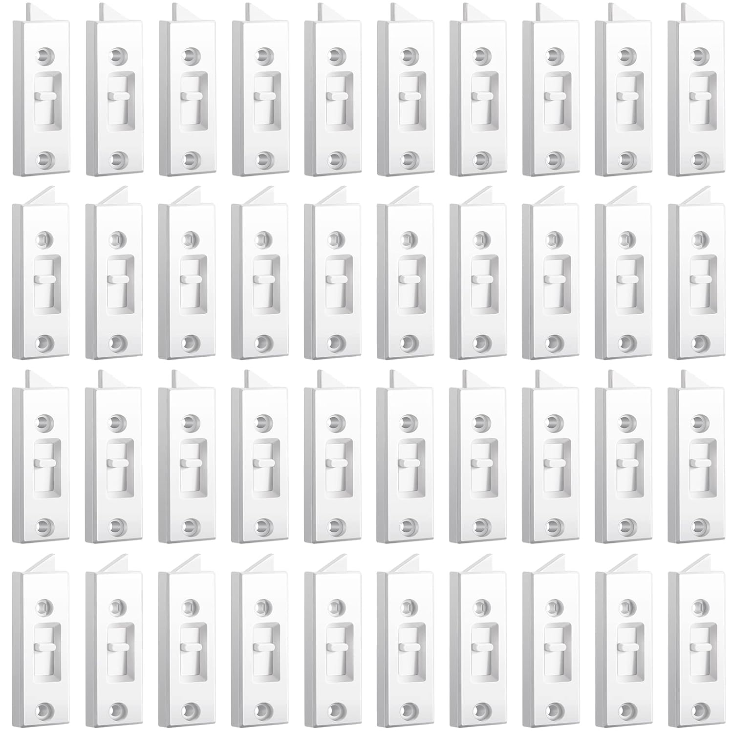  Loquet De Fenêtre Pour Pièces Et Quincaillerie De Fenêtre En Plastique, à Ressort, Espacement Central Des Trous De 5,1 Cm (blanc, 40 Pièces)