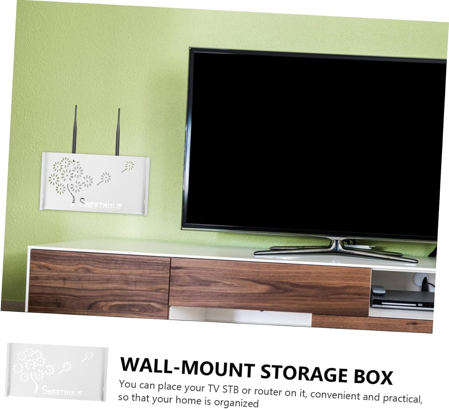 Ciieeo TV Wall Storage Shelf Wire Cover Router Bracket