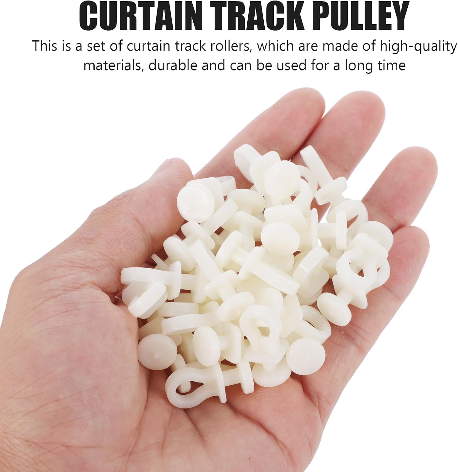  Angoily Lot De 100 Set De Poulies De Rideau En Plastique Beige Silencieuses Rouleaux Pour Rail De Rideau Accessoires De Quincaillerie Pour Fenêtres Adaptés à Usage Domestique Et