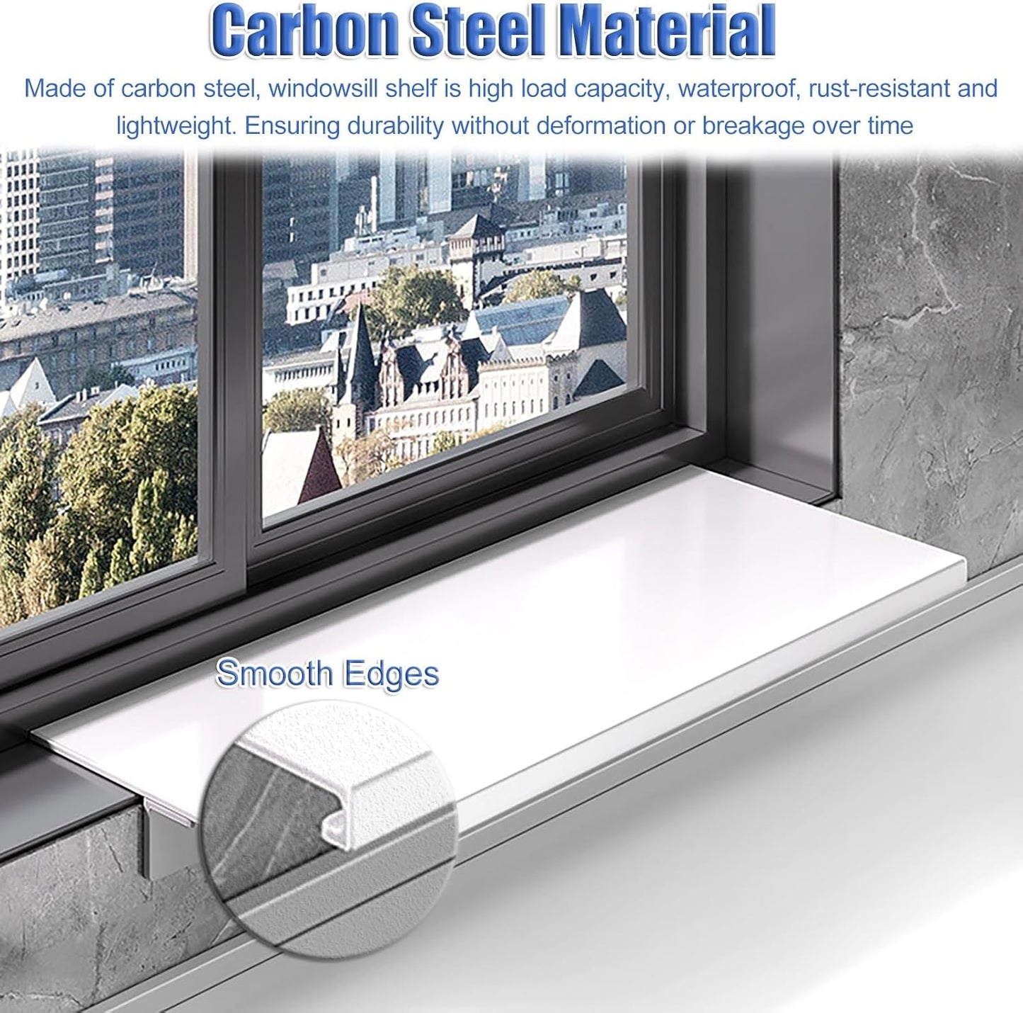  Window Sill Extender Removable Magnetic Window Sill For Pets - Heavy Duty Carbon Steel Plant Shelf With Window Sill - Waterproof Desk Extension (40 X 20 Cm (15 3/4 X 7 7/8 Inches)