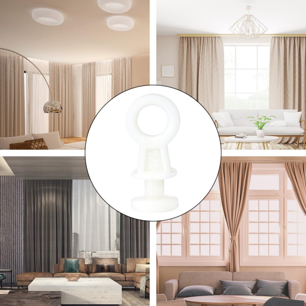  Jojofuny 50 Pcs Roulettes Pour Rail De Rideau En Plastique Beige, Faciles à Utiliser Et Solides, Pour Rideaux Coulissants De Salle De Bain Et Fenêtres