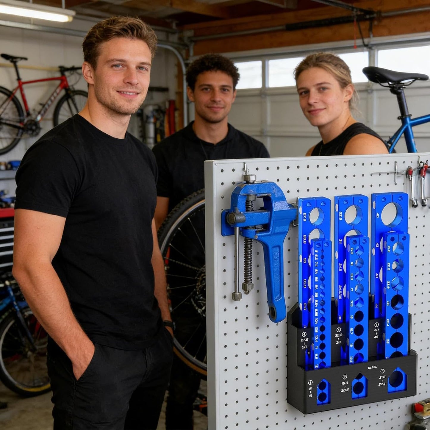  Générique Support Mural Pour Vélo,Support Mural 6 Emplacements Pour Vélo Et établi | Range-outils à Fixation Par Serrage,pour Garage Atelier Abri Maison