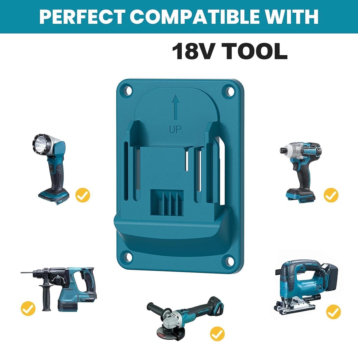  Support De Perceuse – Porte-outils électriques Robuste | Support De Fixation Pour Perceuse électrique, Fixation Murale, Organiseur Pour Outils Sans Fil 18 V 14,4 V | ABS 8,1 X 11,4 Cm | Rangement