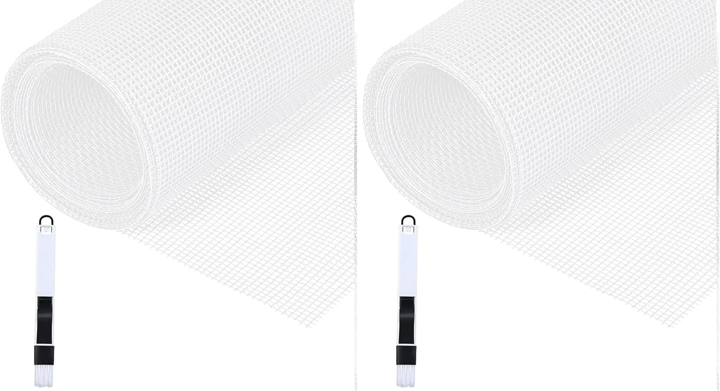  Fillis Window Insect Screen, 150 X 500 Cm, Fibreglass Insect Screen By The Metre DIY With Cleaning Brush, Mosquito Net For Windows, Balcony Door And Living Room, Grey (Pack Of 2)