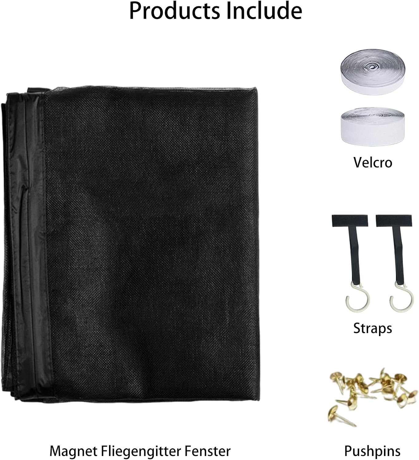  Insect Screen Window 152 X 119 Cm Anti-Mosquito Automatic Closed Door Curtain, No Drilling For Sliding Windows, White