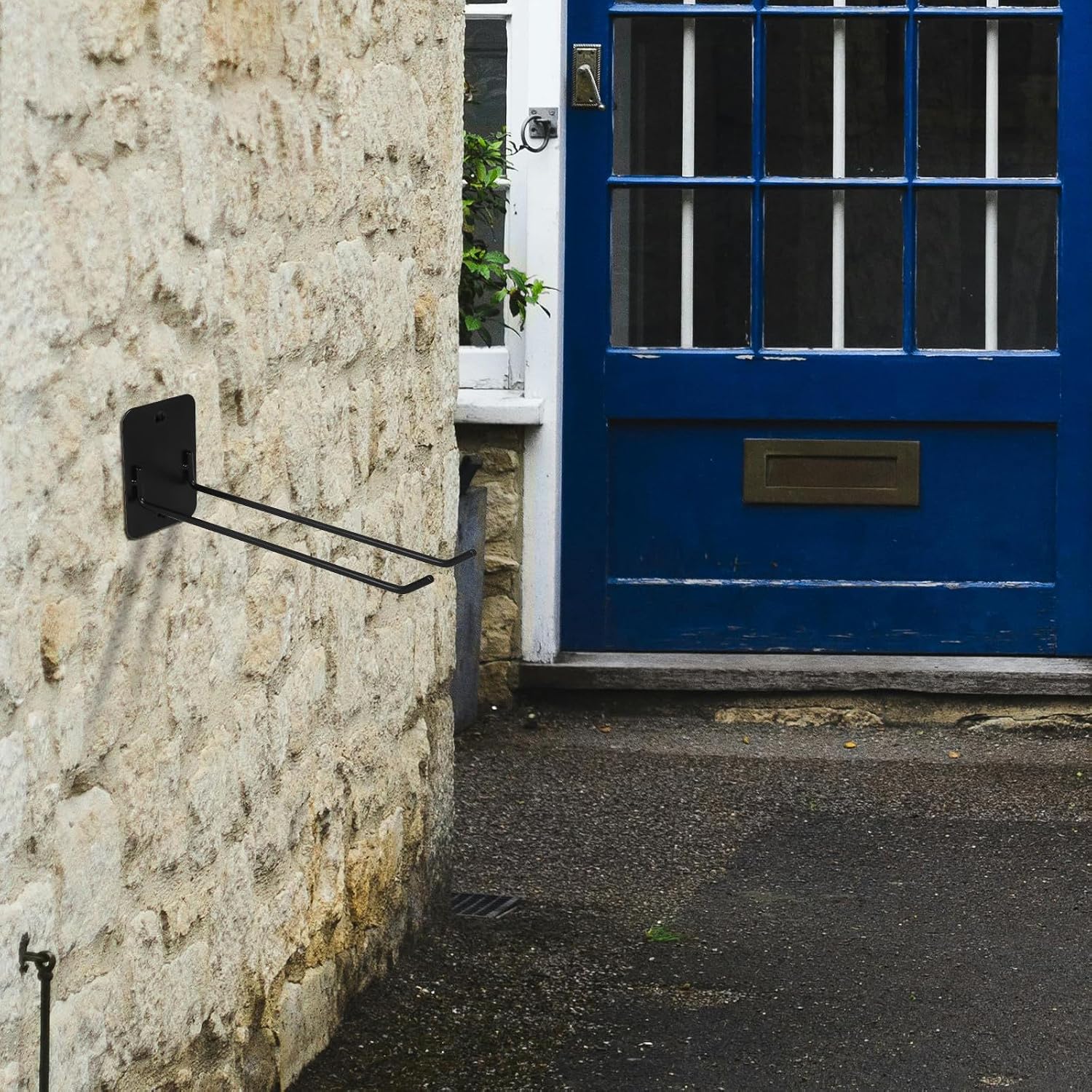  VICASKY Lot De 2 Crochets Muraux En Métal Noir, Porte-serpillière Et Porte-pelles Pour Rangement Et Organisation D’outils, Support Mural Multifonction Pour Garage, La Cuisine Et