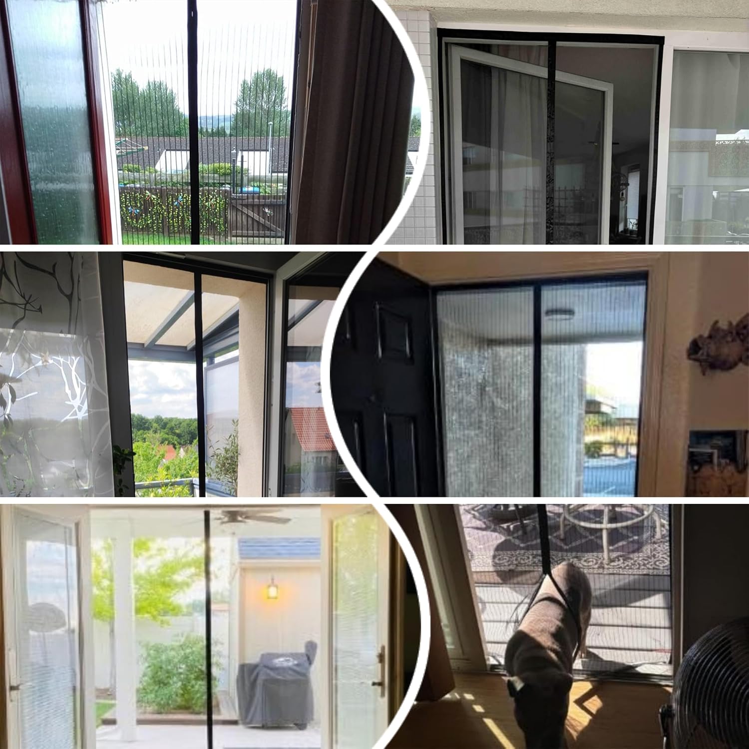  Magnetic Window Mosquito Net 140 X 132 Cm Fine Mesh Strong Magnetic Mosquito Net For Doors Without Drilling, Anti-Mosquitoes & Insects, Black