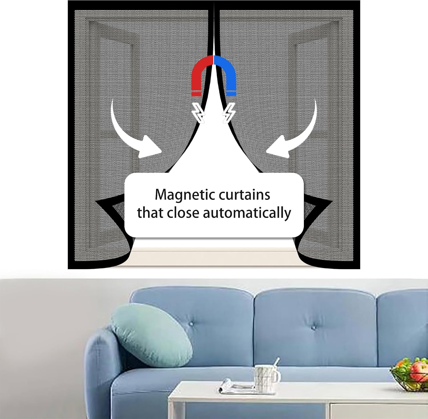 Diy Adjustable Magnetic Mosquito Net 97 X 107 Cm Mosquito Net Magnetic Door Breathable Ultra Thin Mesh For Home Windows, White