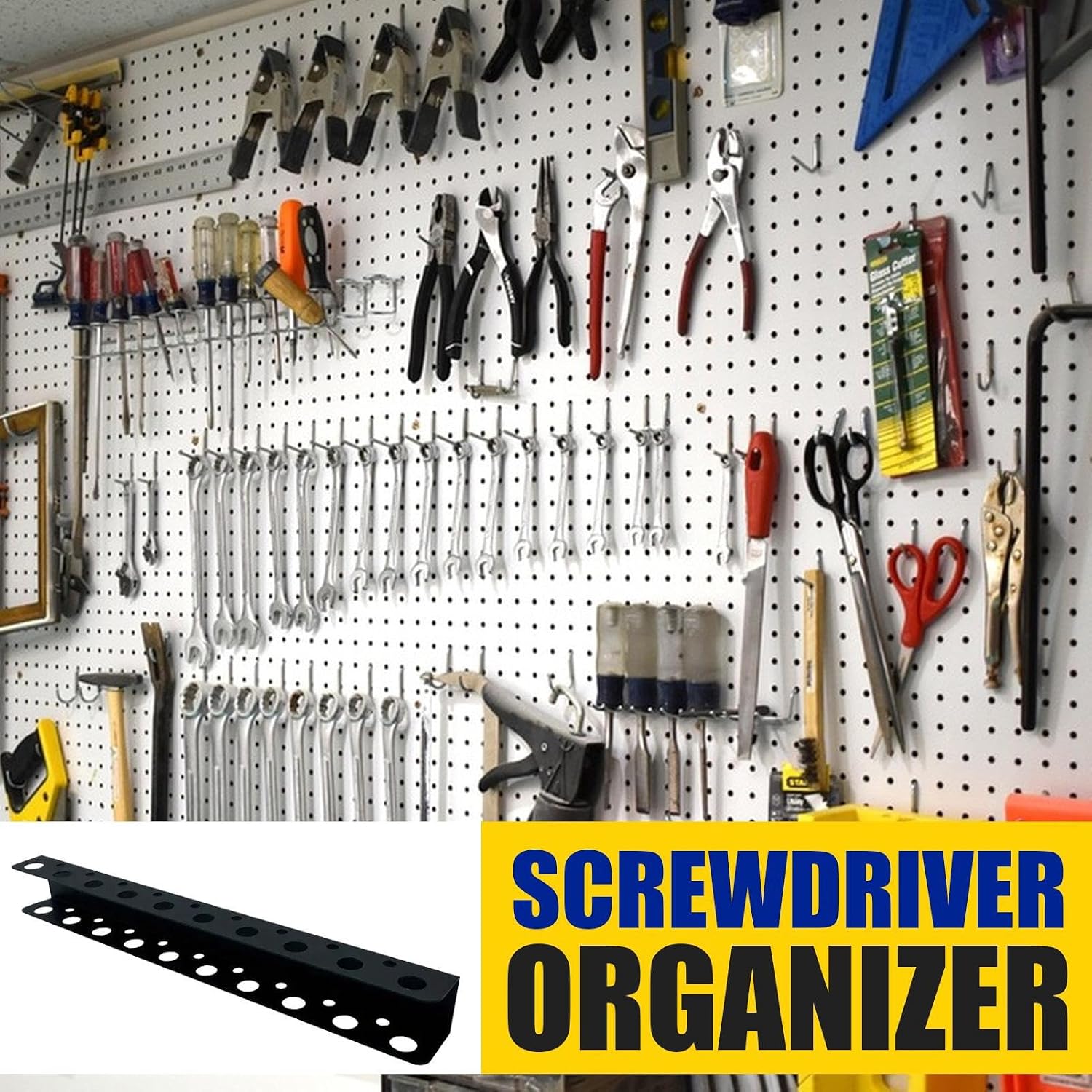  Support De Rangement Pour Outils – Économiseur D'espace Pour Tournevis Et Outils à Main Avec Cadre En Acier Carbone Robuste | Rangement Mural Pour Affichage Mural, Design Compact Pour Atelier Ou
