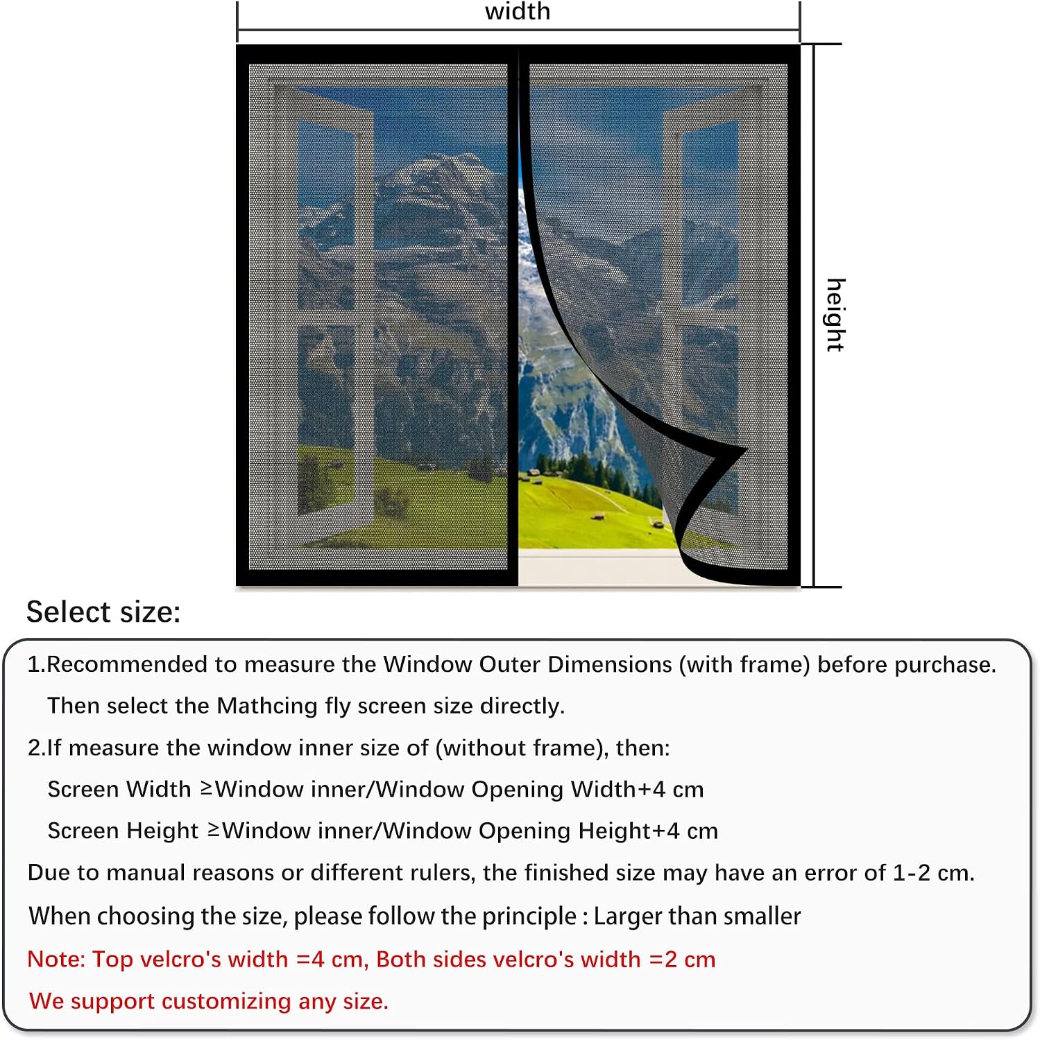  Mosquito Nets For Windows, 65 X 126 Cm, Made To Measure To Prevent Insects From Entering For Windows Doors, Black
