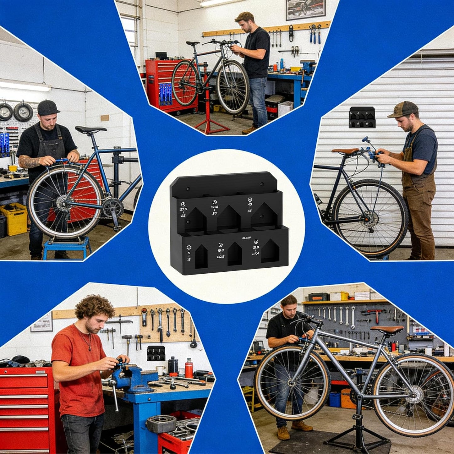  Générique Rack De Rangement Mural à Pinces - Support Mural 6 Emplacements Pour Vélo Et établi | Support à Pinces à Faible Encombrement,pour Garage Atelier Abri Maison