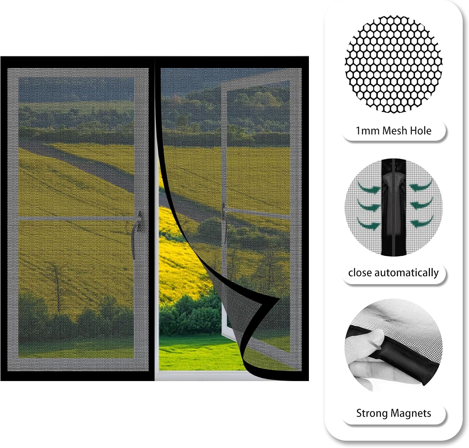  Mosquito Net Door Window 103 X 99 Cm Magnetic Mosquito Net Door Easy To Install Without Drilling For Windows Or White