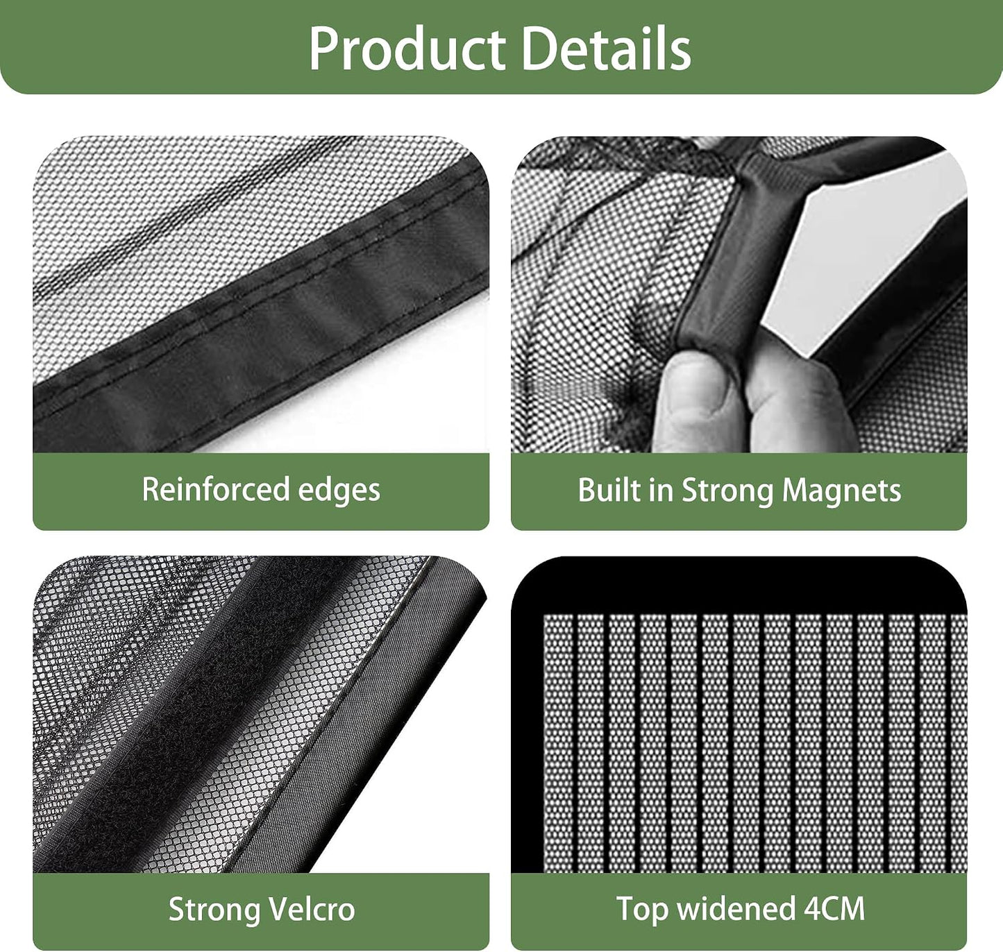  Diy Adjustable Magnetic Mosquito Net 113 X 117 Cm Insect Screen Window With Adhesive Strip Easy To Install No Drilling For Window Types, Black