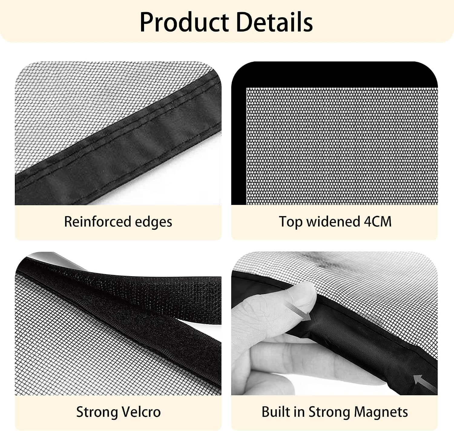  Mosquito Net Window 81 X 133 Cm No Drilling Automatic Closure Easy To Install Automatic Closing For All Types Of Windows, Black