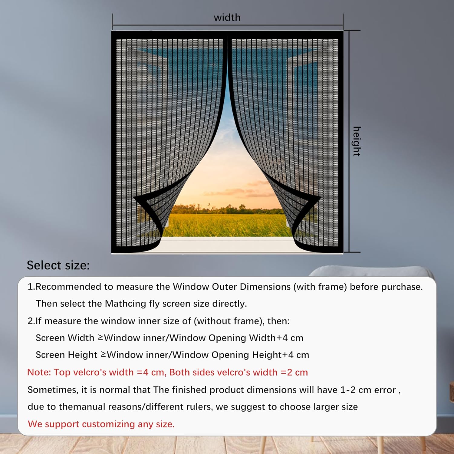  Magnetic Fly Screen For Door Window 97 X 130 Cm Ultra Fine Mesh Breathable Ultra Thin Mesh For Balcony Door Window Camper Van White