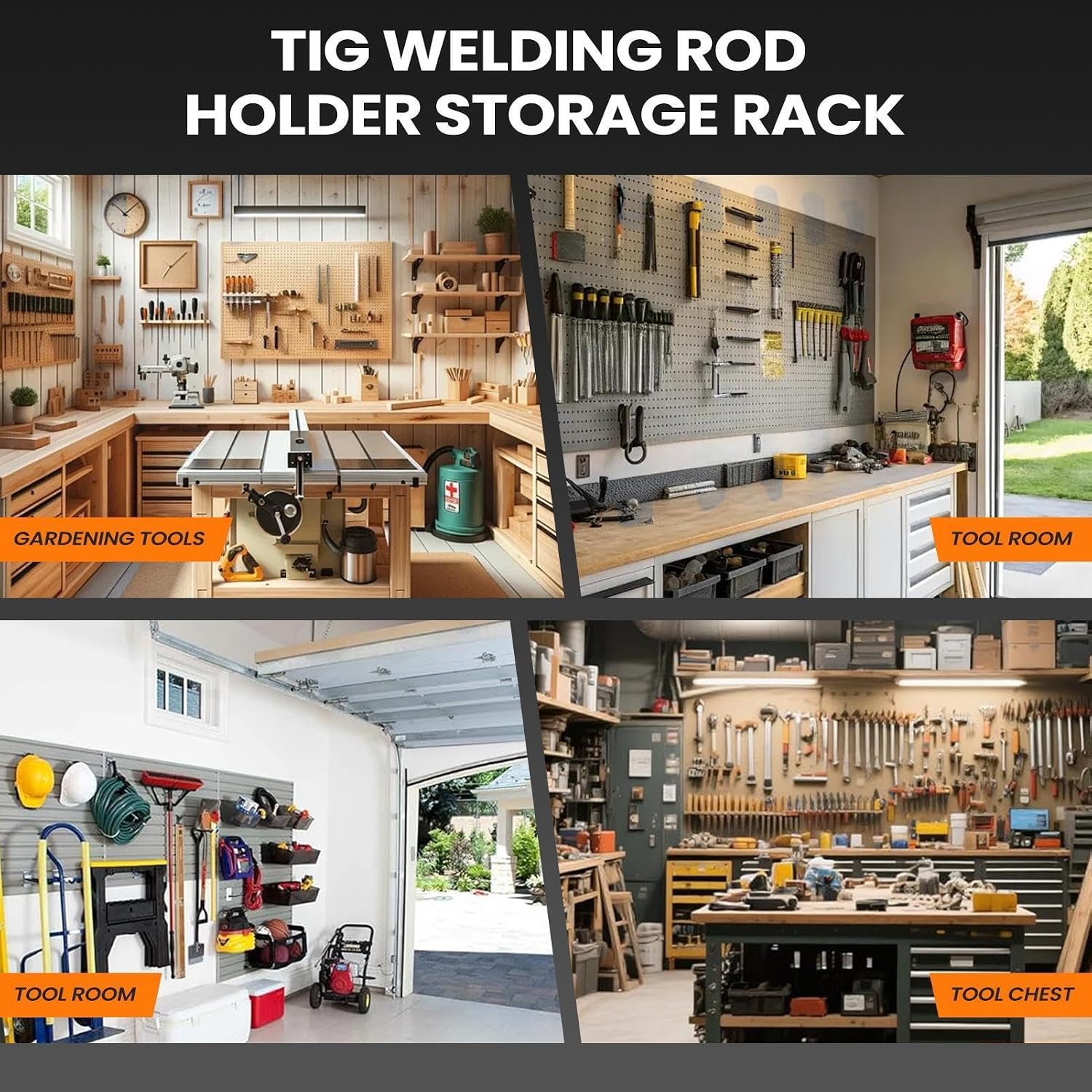  Support De Rangement Pour Soudeur, Système De Rangement Mural à 8 Emplacements, Système De Support De Tige De Soudage TIG, Taille 40 Cm, Largeur 20 Cm, Support De Rangement Pour Tige De Soudage Avec